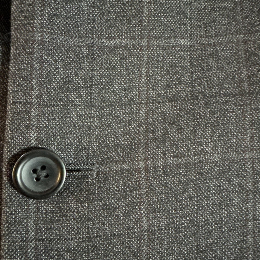 Pronto Uomo Platinum Sz 50R Gray Windowpane Plaid Wool Blazer Jacket Sport Coat‎ - Picture 3 of 12